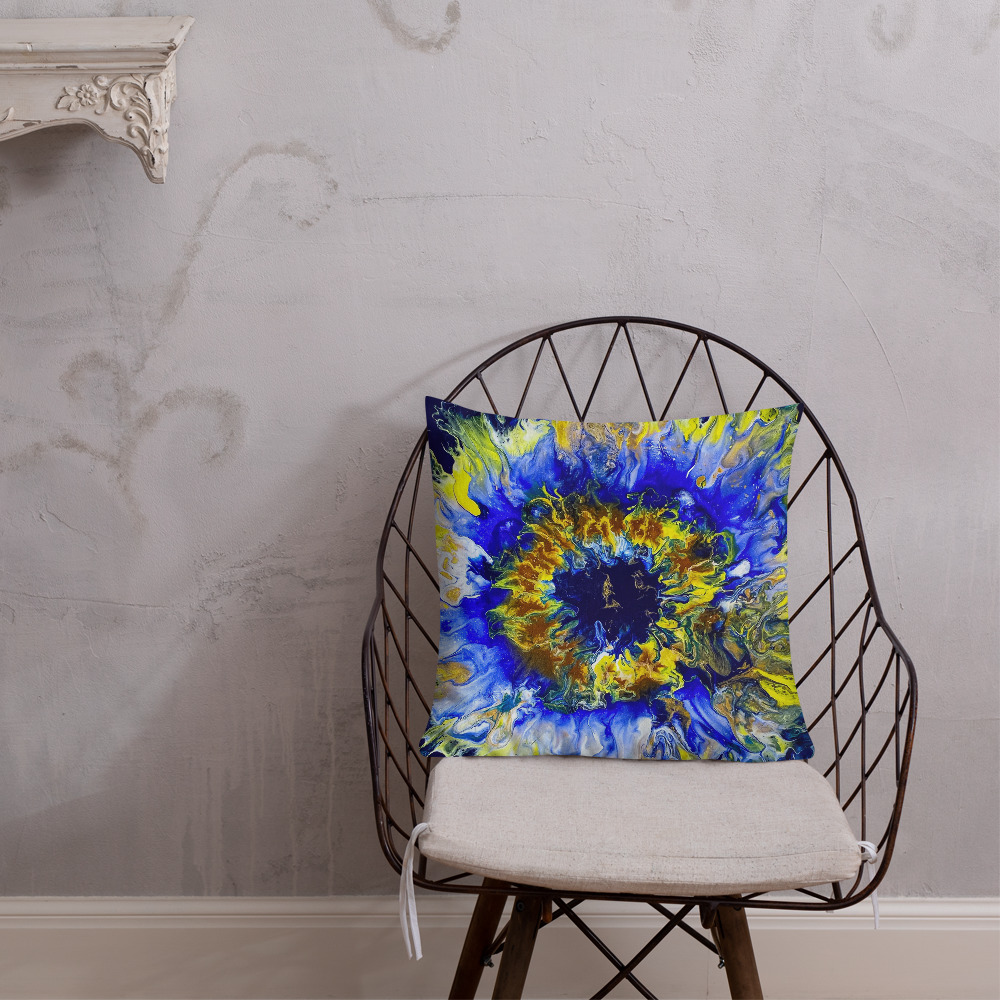 "Blue Bloomin" Premium Pillow