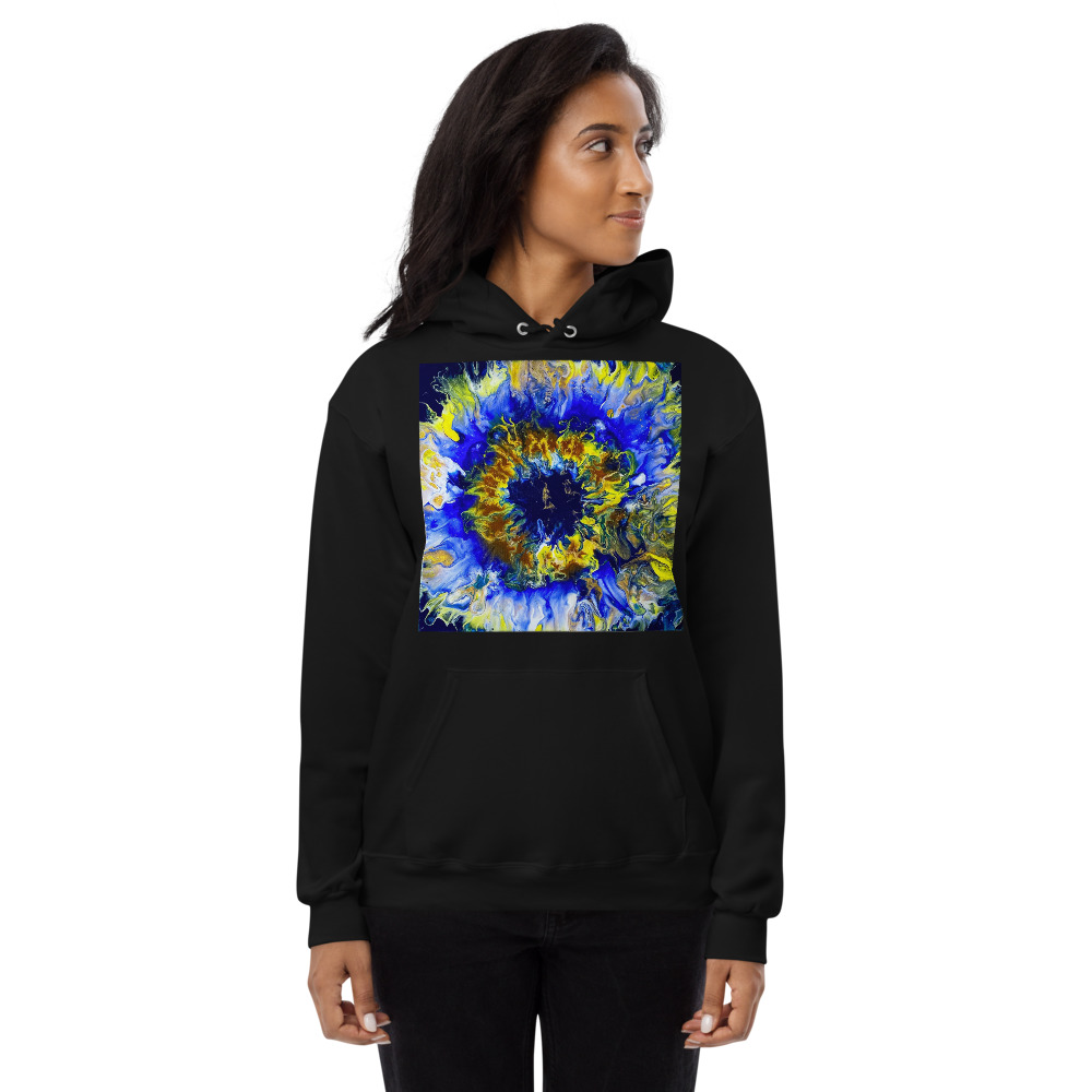 "Blue Bloomin" Unisex fleece hoodie - Image 2