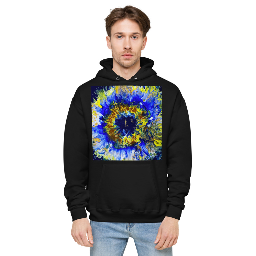 "Blue Bloomin" Unisex fleece hoodie - Image 3