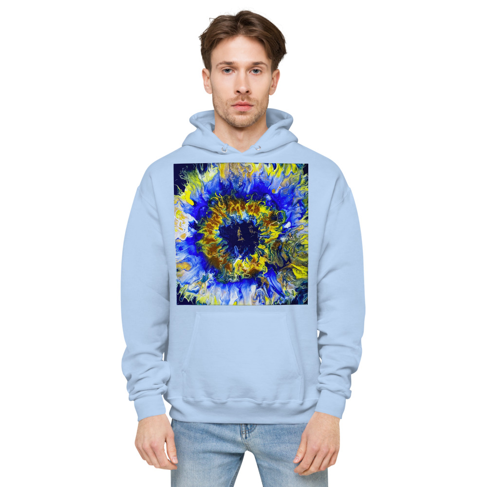 "Blue Bloomin" Unisex fleece hoodie - Image 4
