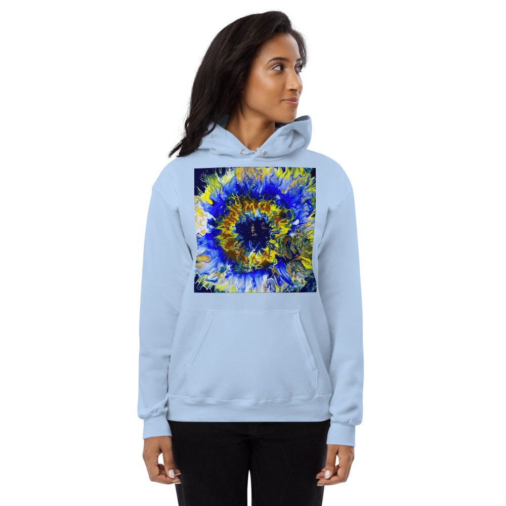 "Blue Bloomin" Unisex fleece hoodie - Image 5