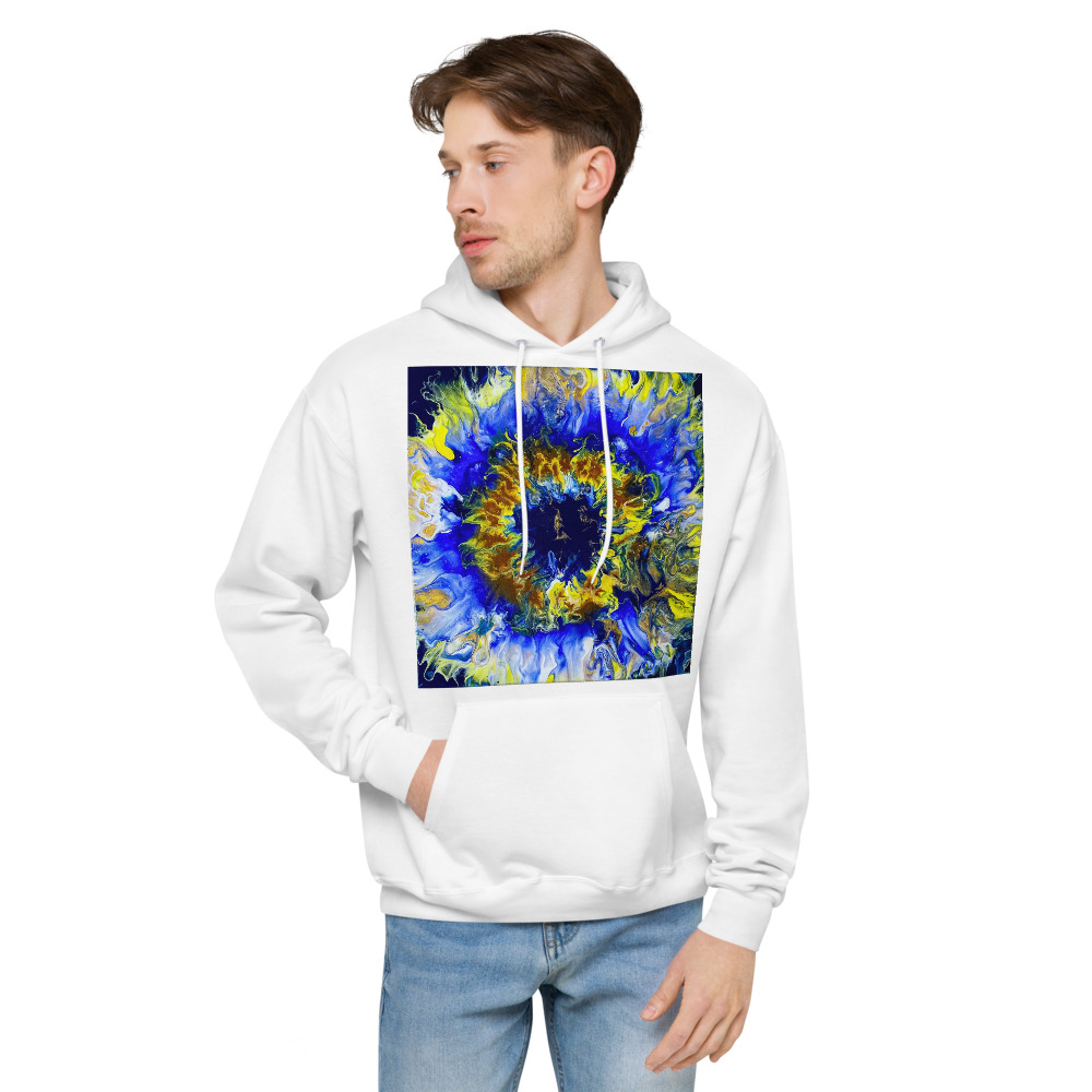 "Blue Bloomin" Unisex fleece hoodie - Image 8