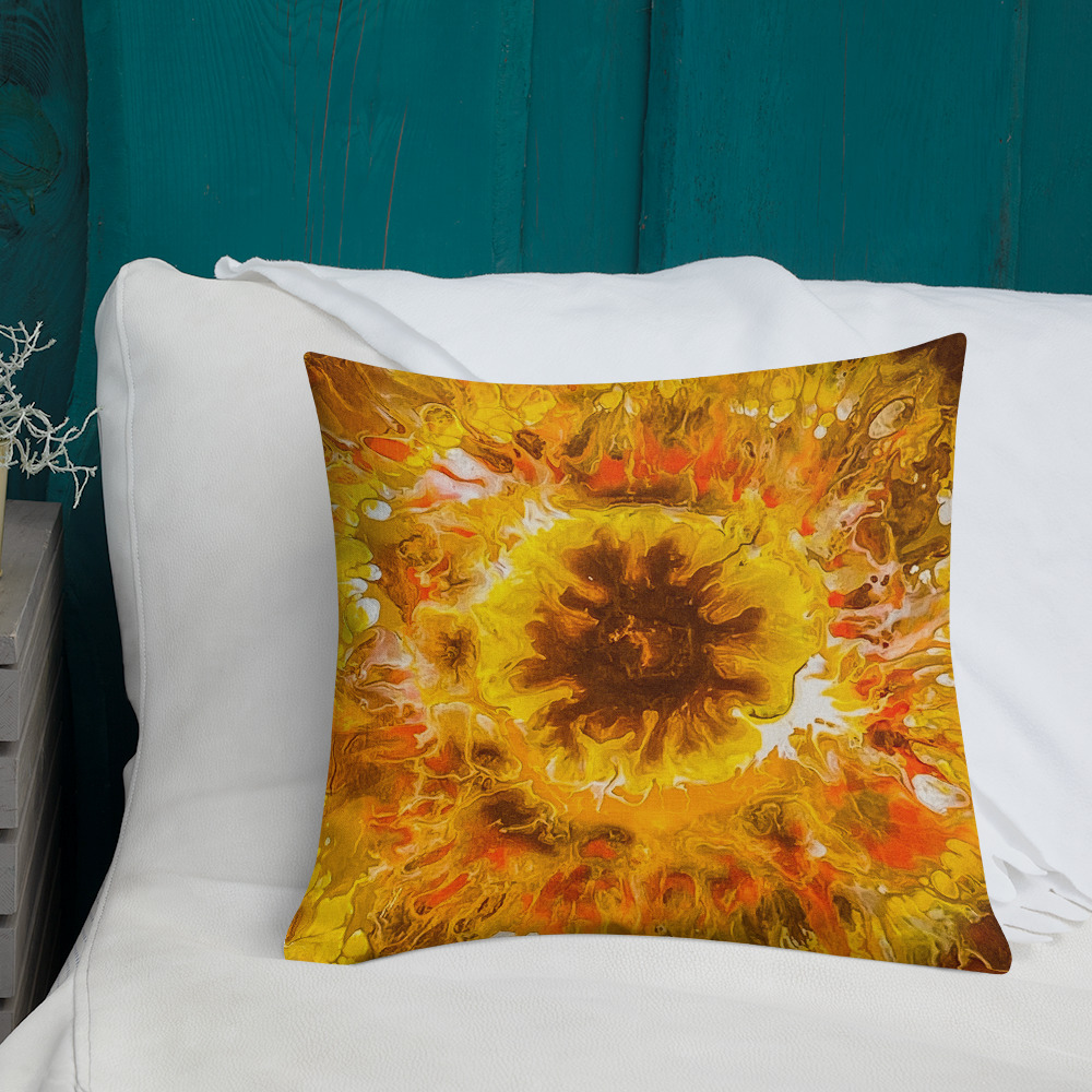 "Sunflower Burst" Premium Pillow - Image 4