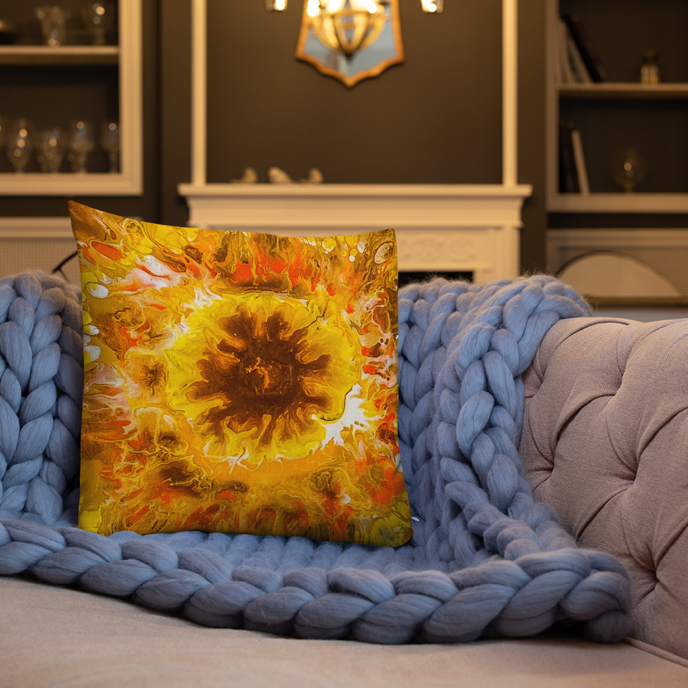 "Sunflower Burst" Premium Pillow - Image 2