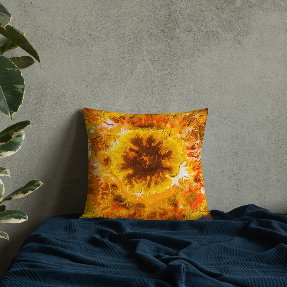 "Sunflower Burst" Premium Pillow - Image 3