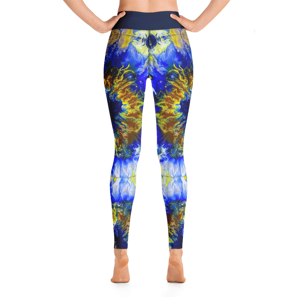 "Blue Bloomin" Yoga Leggings - Image 4