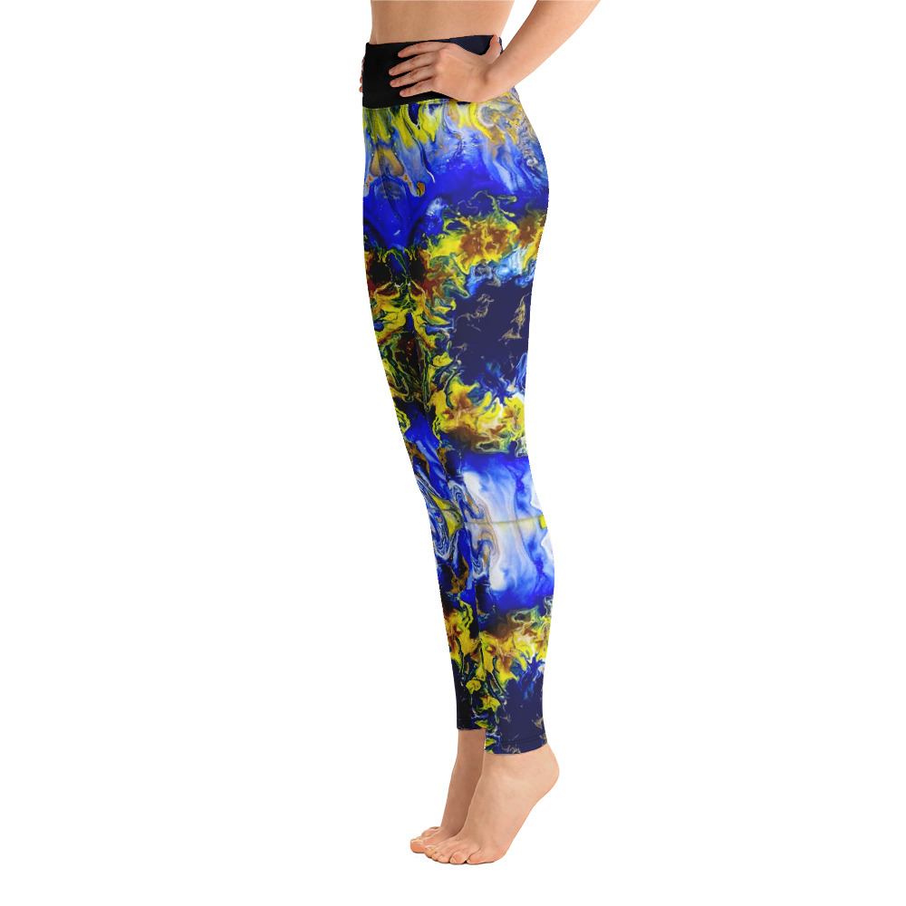 "Blue Bloomin" Yoga Leggings - Image 2