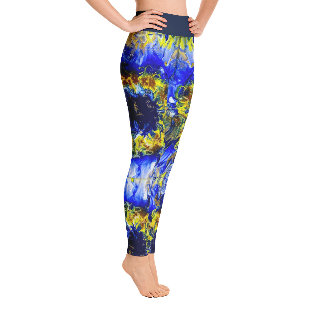 "Blue Bloomin" Yoga Leggings - Image 3
