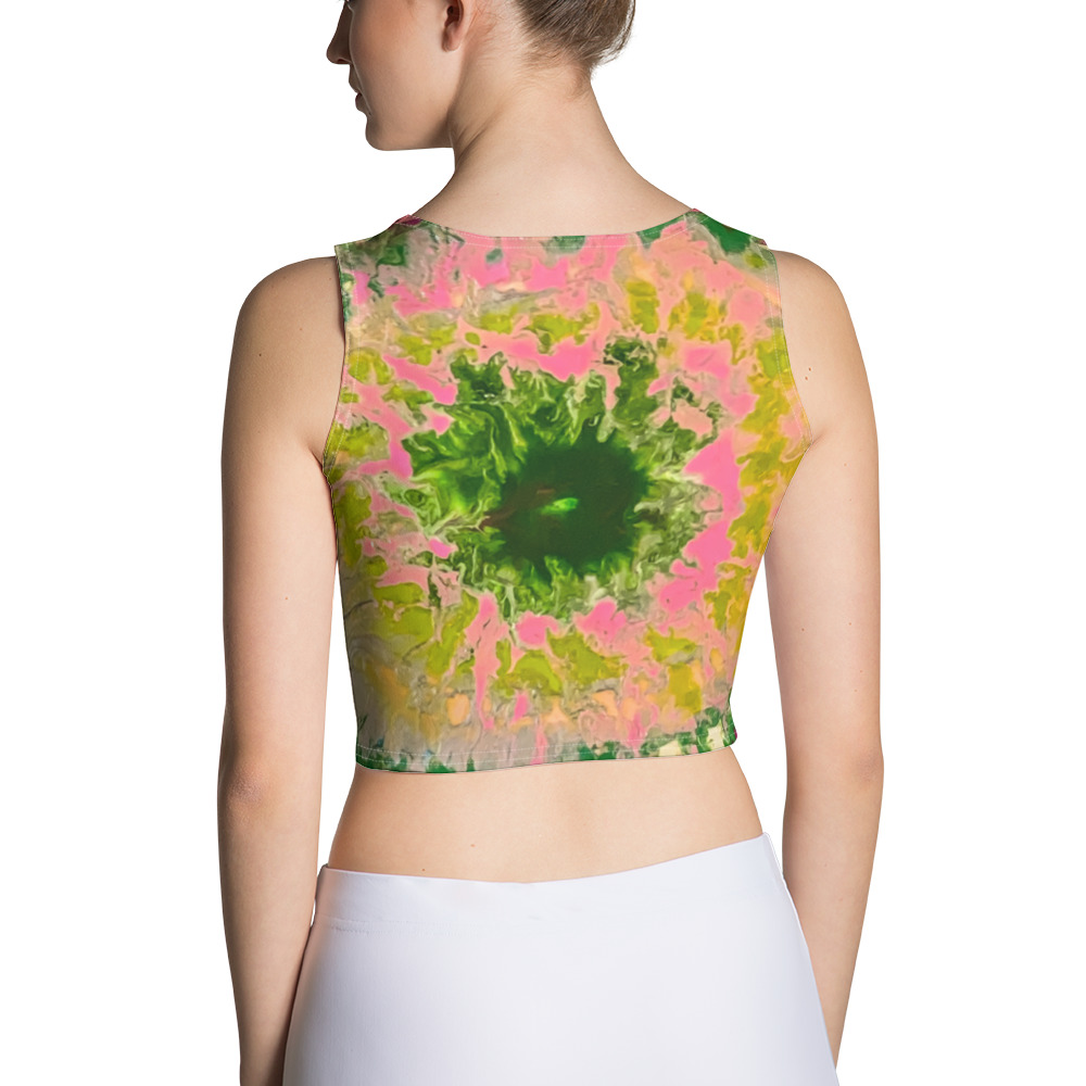 Pink goes well with Green Crop Top