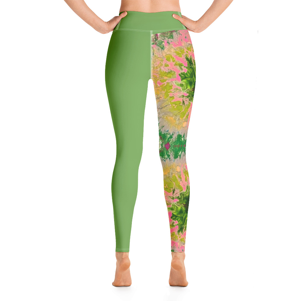 Pink Goes well with Green (Green) Yoga Leggings - Image 4