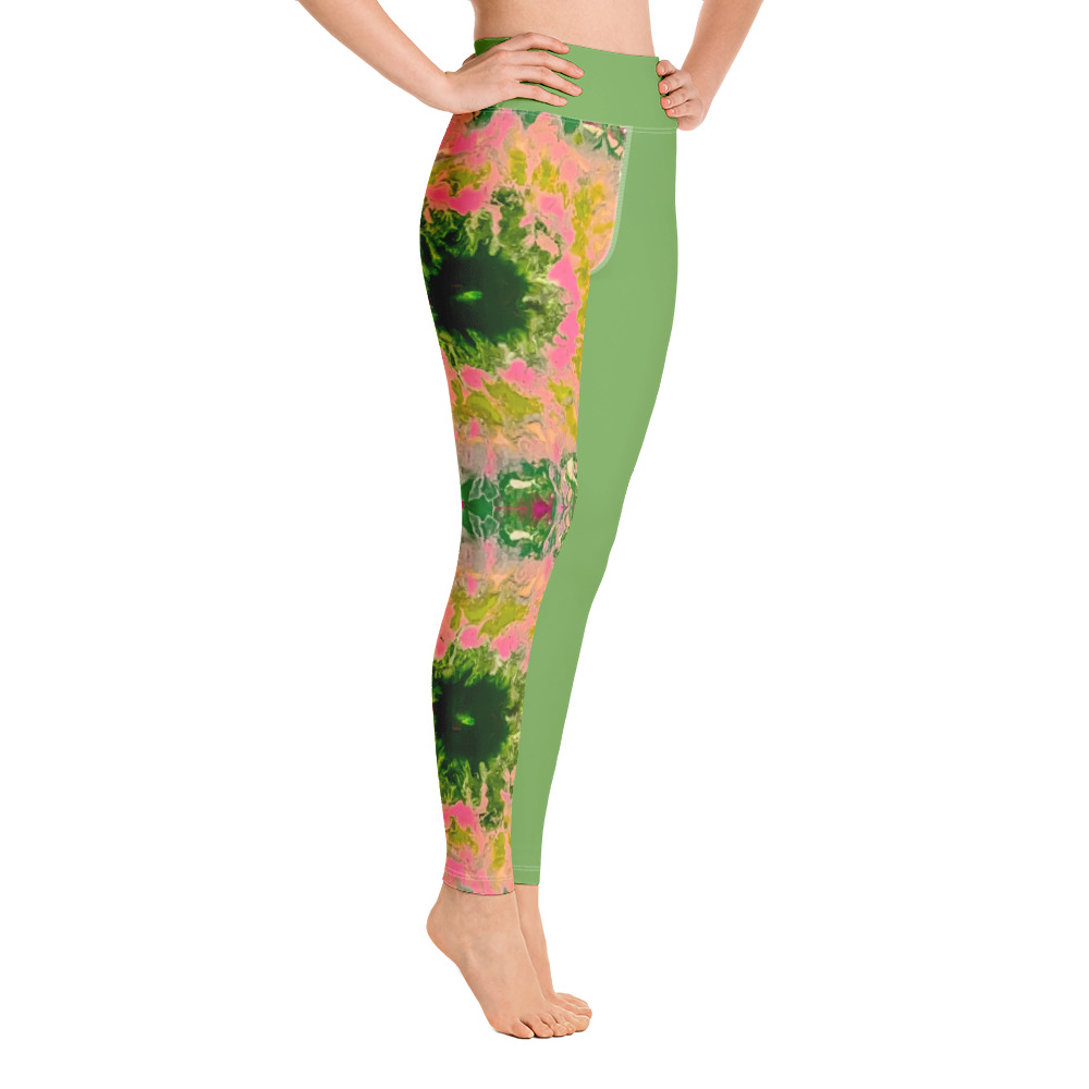 Pink Goes well with Green (Green) Yoga Leggings - Image 3