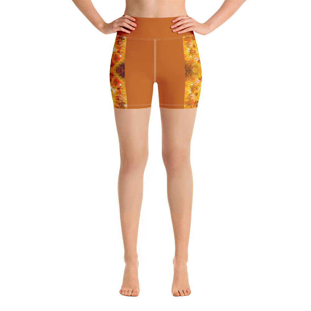 Sunflower Burst Yoga Shorts