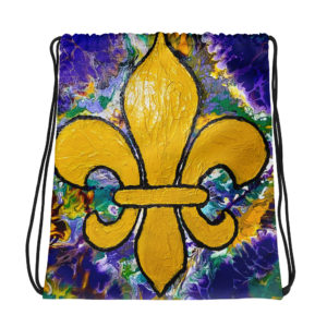 "It's Mardi Gras Time" Drawstring bag