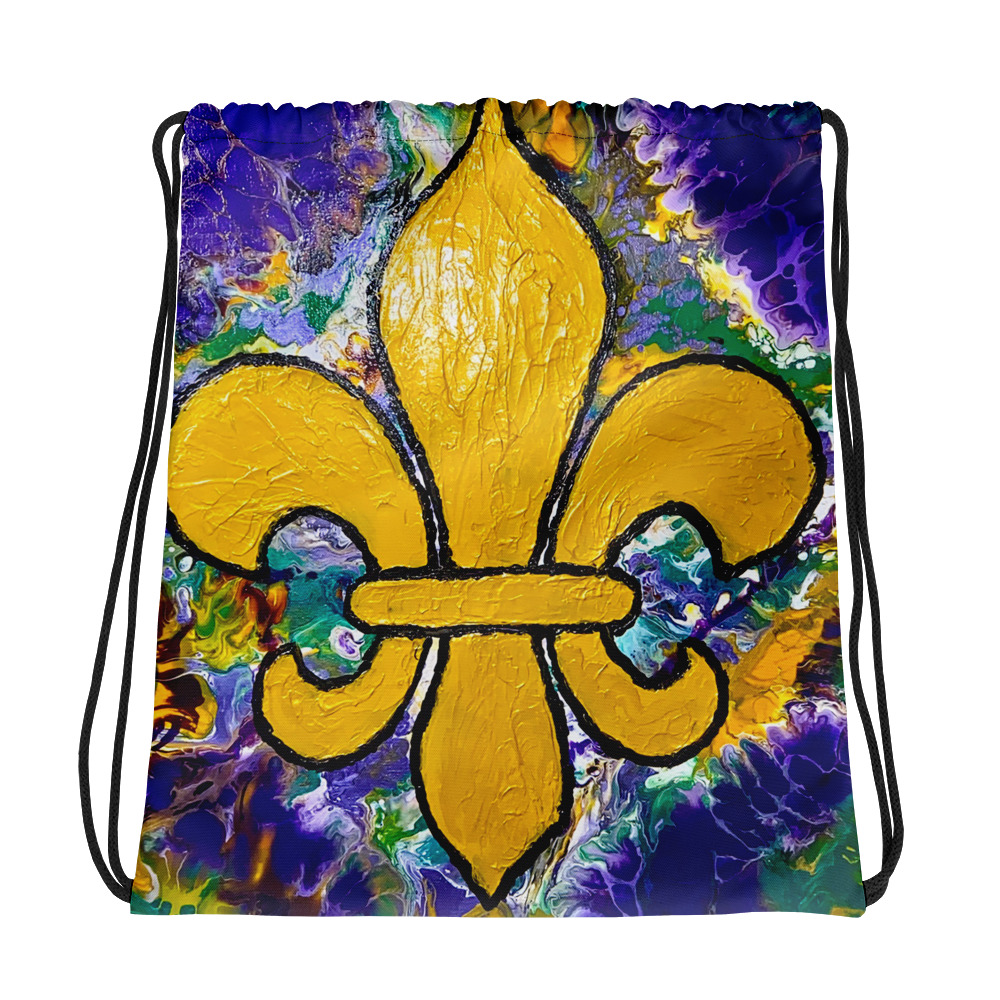 "It's Mardi Gras Time" Drawstring bag