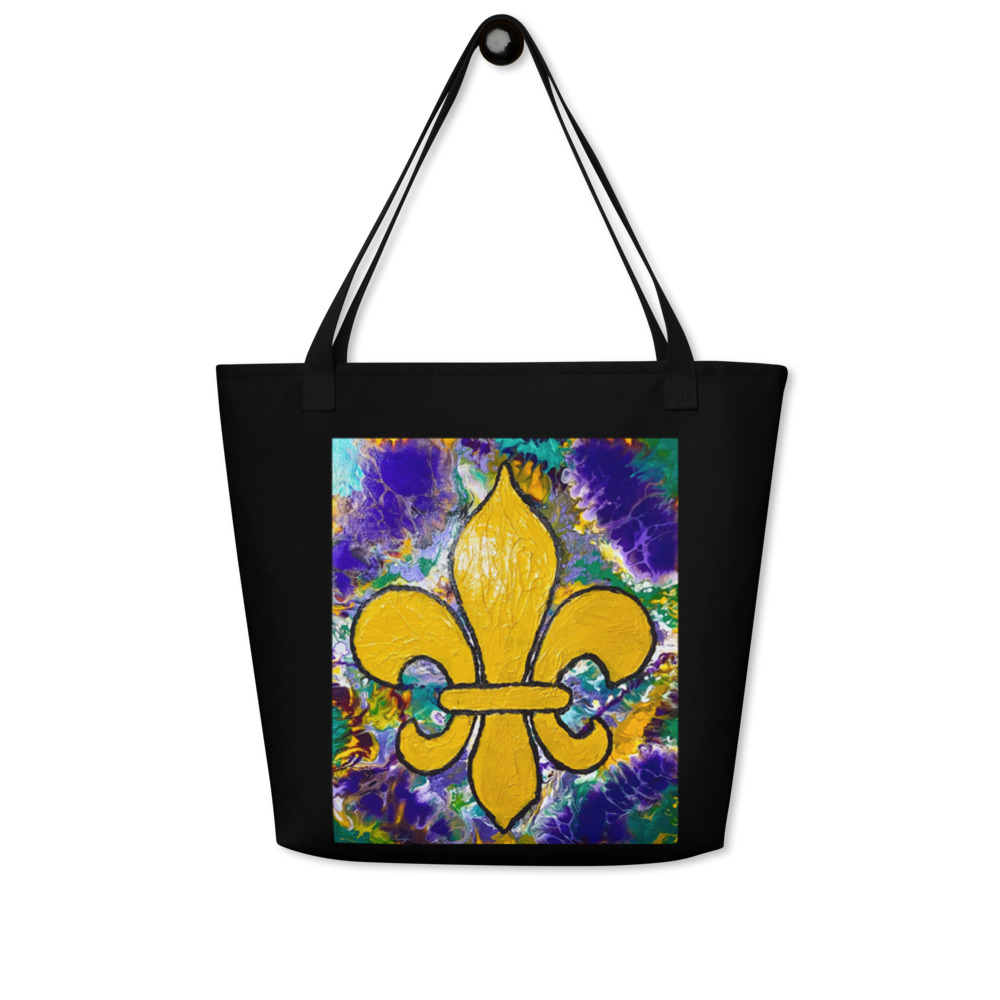 "It's Mardi Gras Time" Beach Bag - Image 2