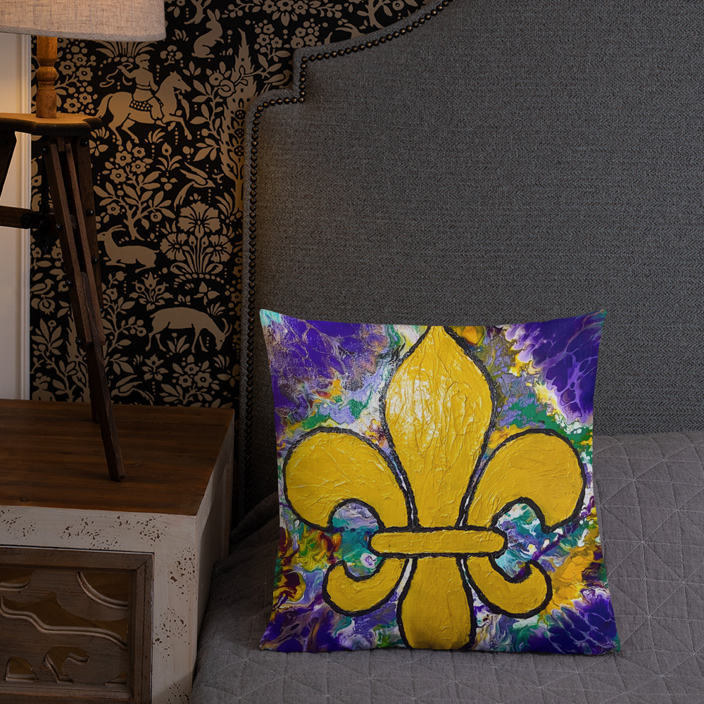 "It's Mardi Gras Time" Premium Pillow - Image 8