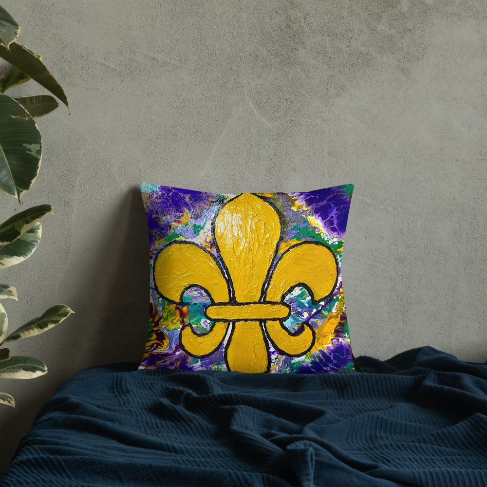"It's Mardi Gras Time" Premium Pillow - Image 6