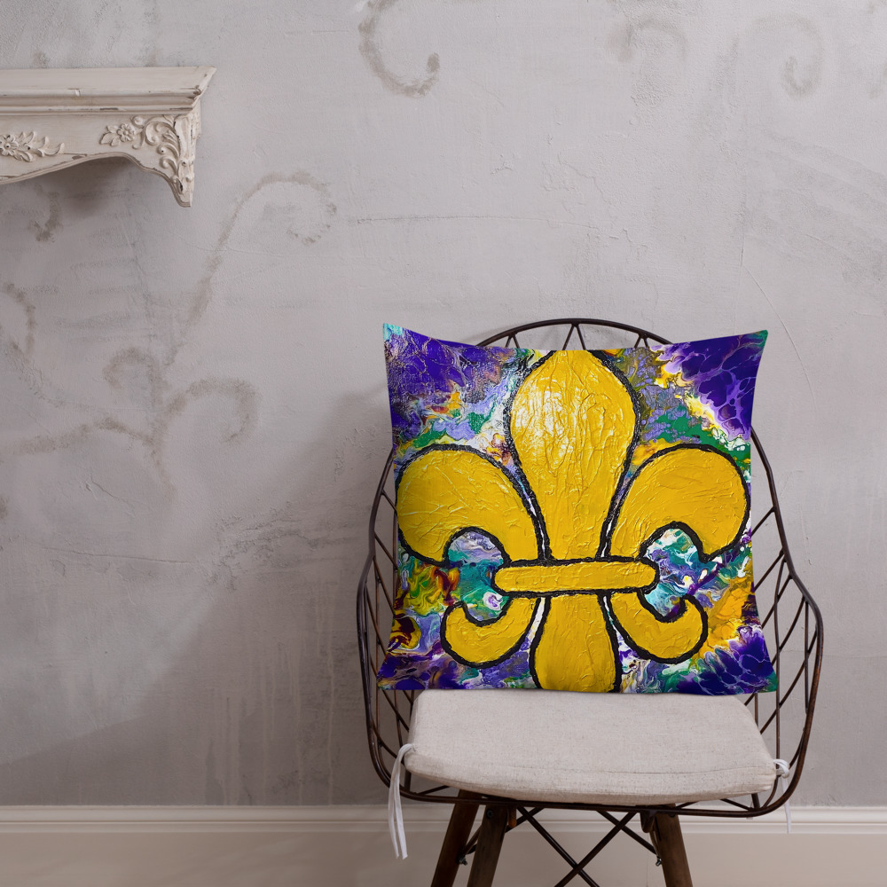 "It's Mardi Gras Time" Premium Pillow - Image 12