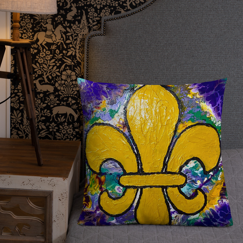 "It's Mardi Gras Time" Premium Pillow - Image 13