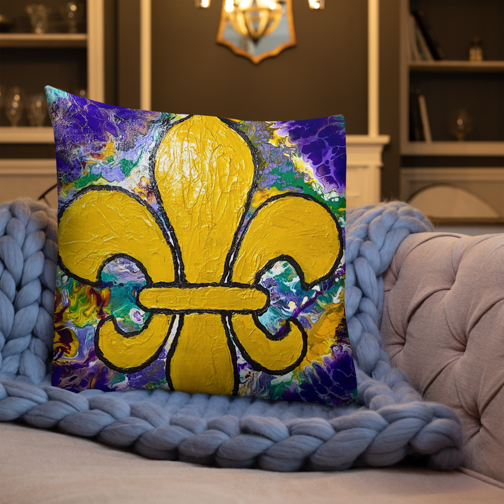 "It's Mardi Gras Time" Premium Pillow - Image 14