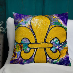 "It's Mardi Gras Time" Premium Pillow