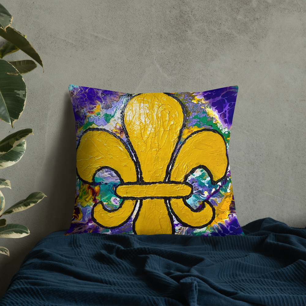 "It's Mardi Gras Time" Premium Pillow - Image 15