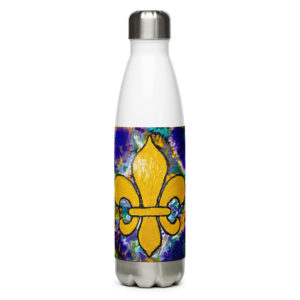 "It' Mardi Gras Time" Stainless Steel Water Bottle